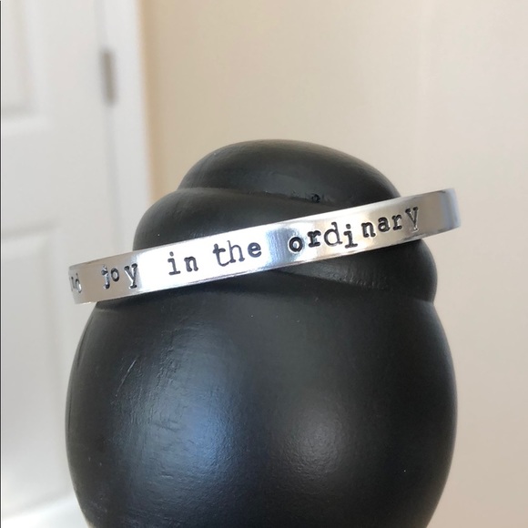Hand Stamped Cuff - “Find Joy in the Ordinary” - Picture 2 of 3